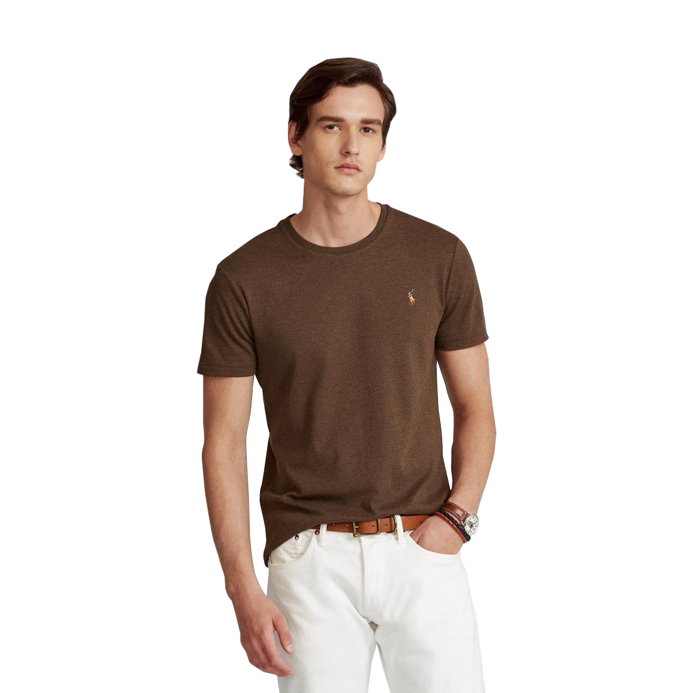 Custom Slim Fit Soft Cotton T-Shirt - Brown