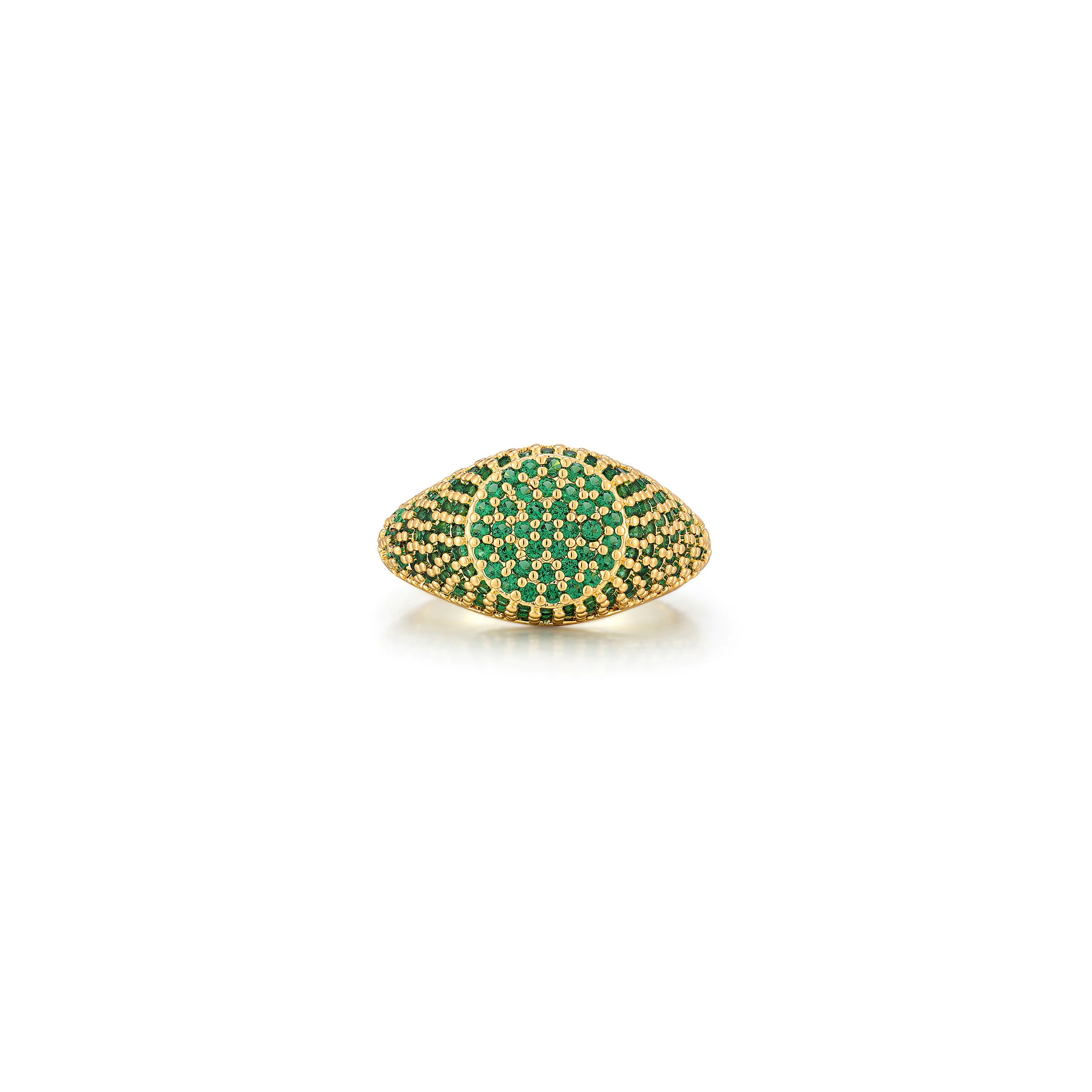 Pave Signet Ring - Green