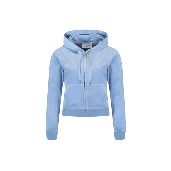 Robertson Classic Velour Zip Trough Hoodie - Blue