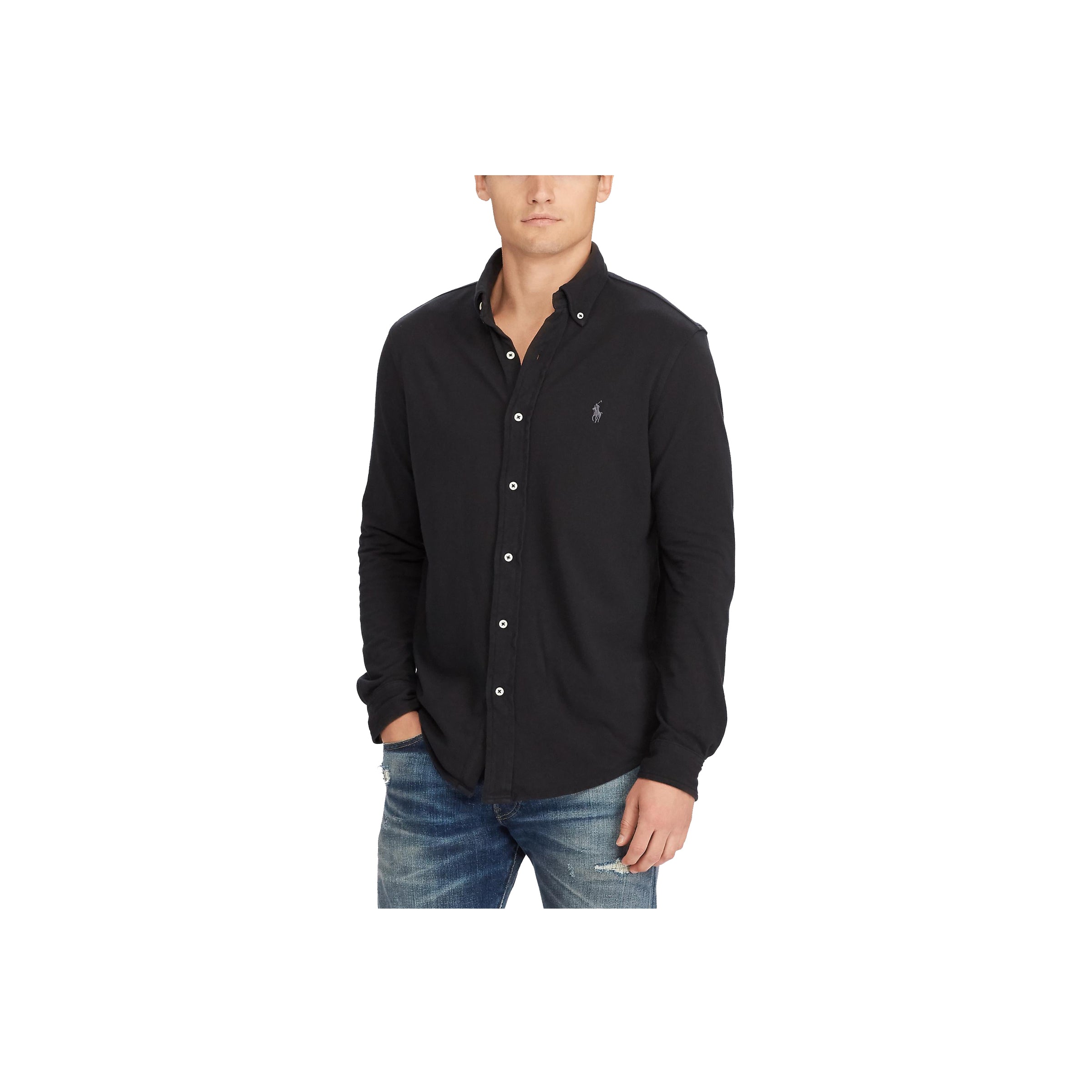 Featherweight Mesh Oxford Shirt - Black