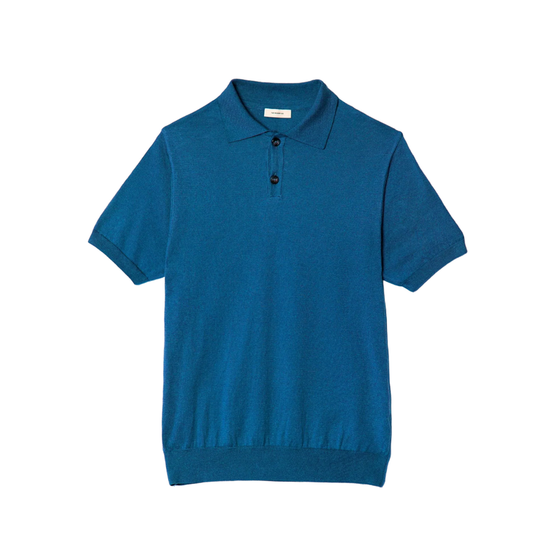 Knitted Polo Shirt - Blue