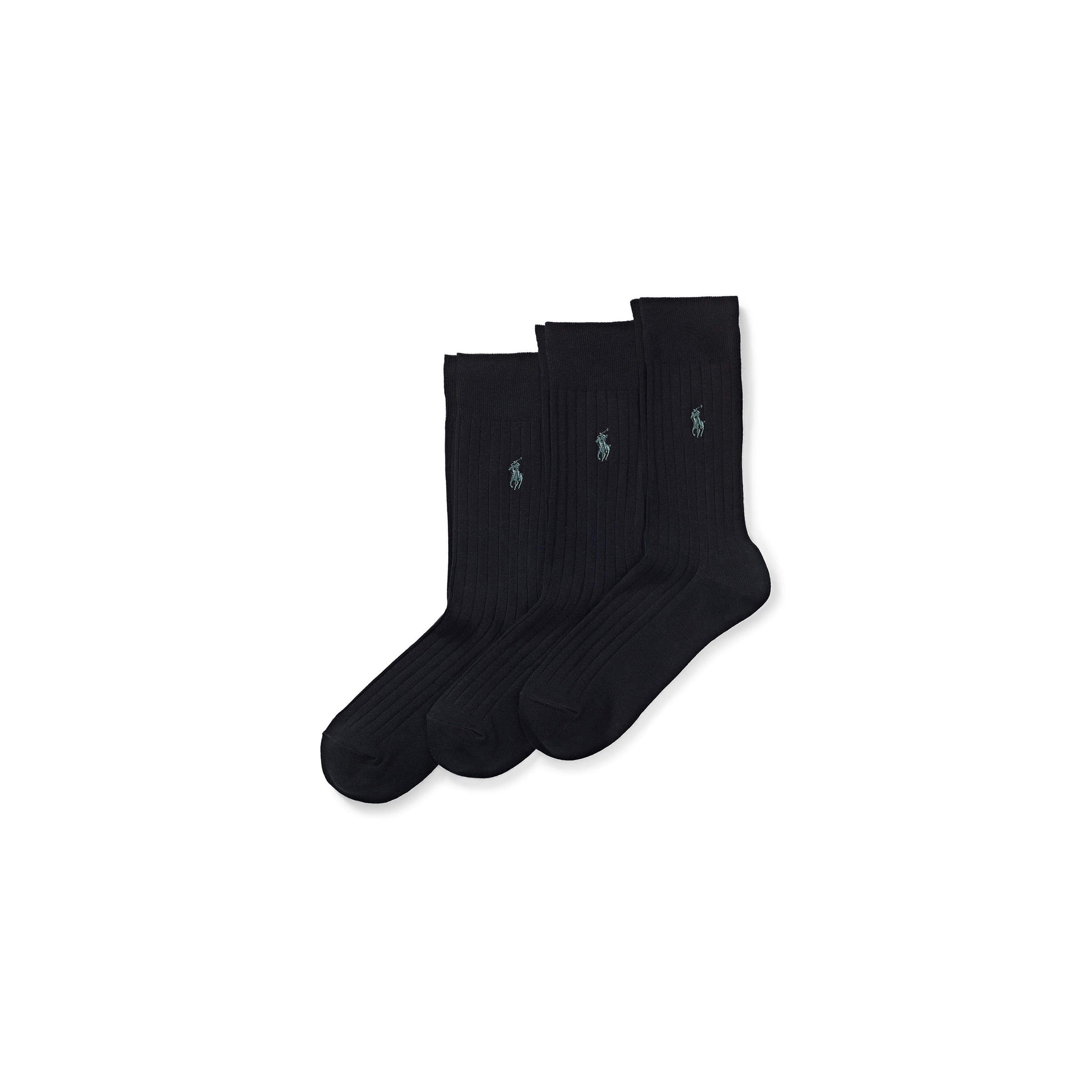 EGYPT RIB-CREW-3 PACK Socks - Black