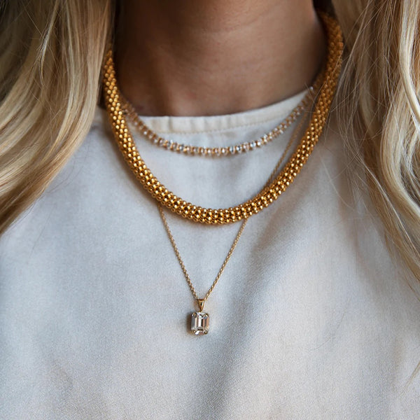 Lydia Necklace Gold - White