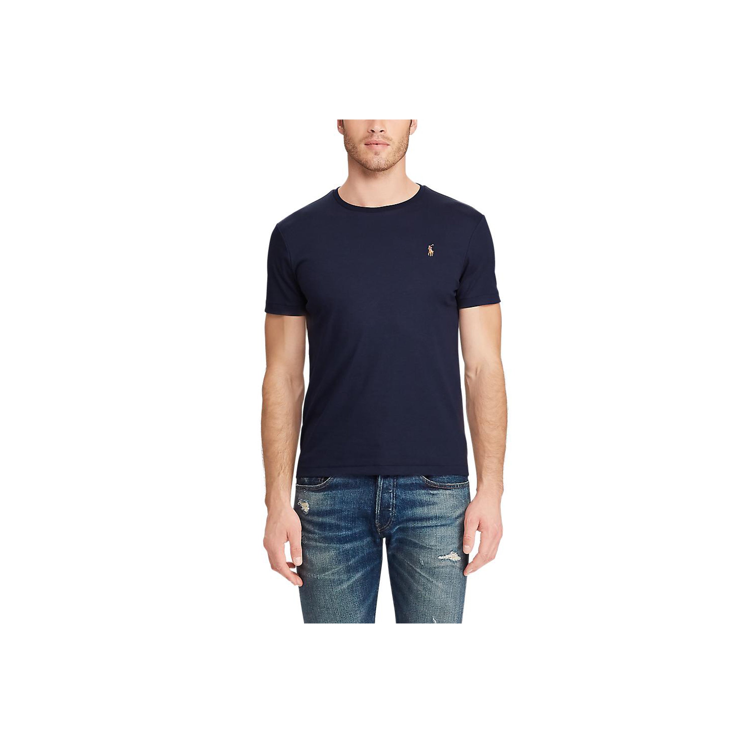 Custom Slim Fit Soft Cotton T-Shirt - Navy