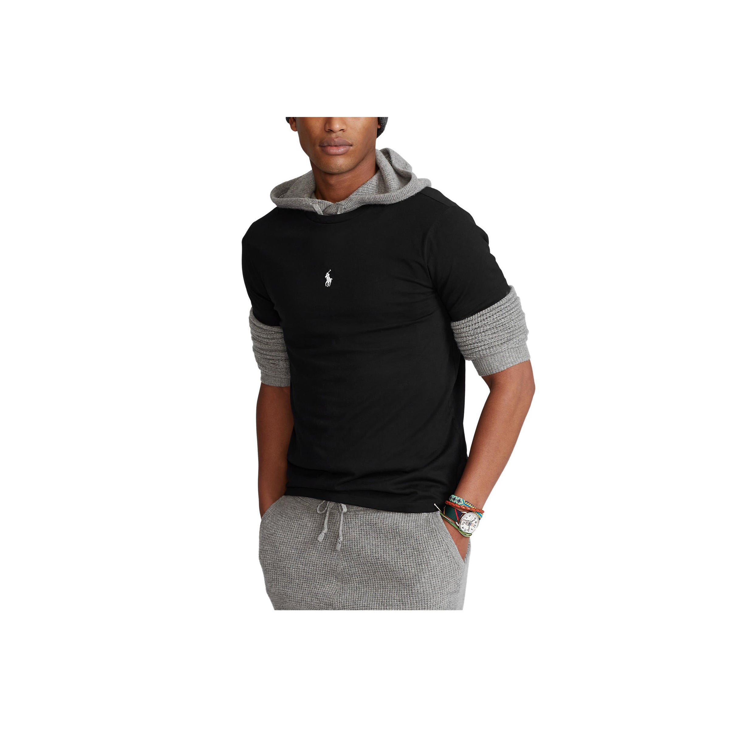 Custom Slim Fit Jersey Crewneck T-Shirt - Black